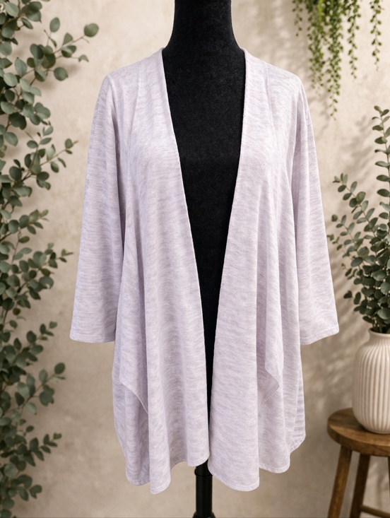 Joseph A Sweaters - Joseph A Lilac Lightweight Open Front Cardigan 3X Flowy Drape NWT Soft